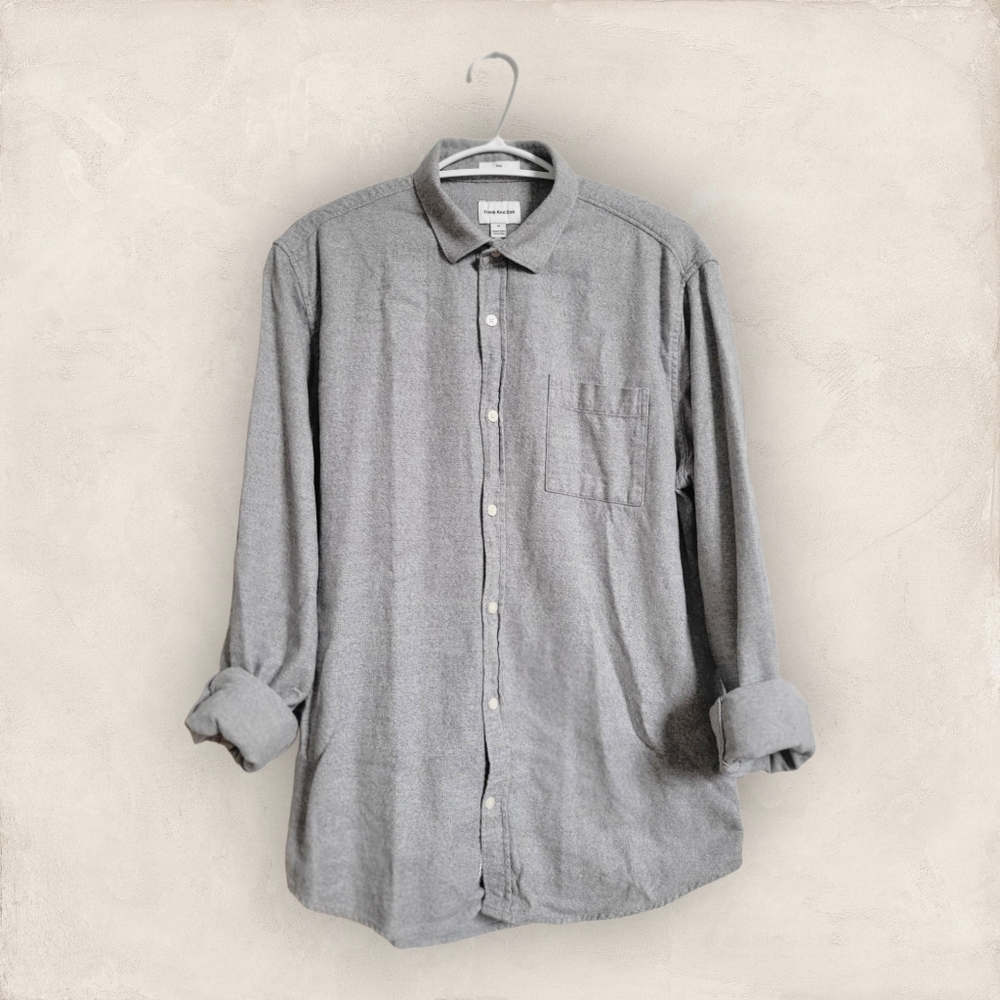 Frank and Oak - Marled Cotton Shirt in Grey - Medium